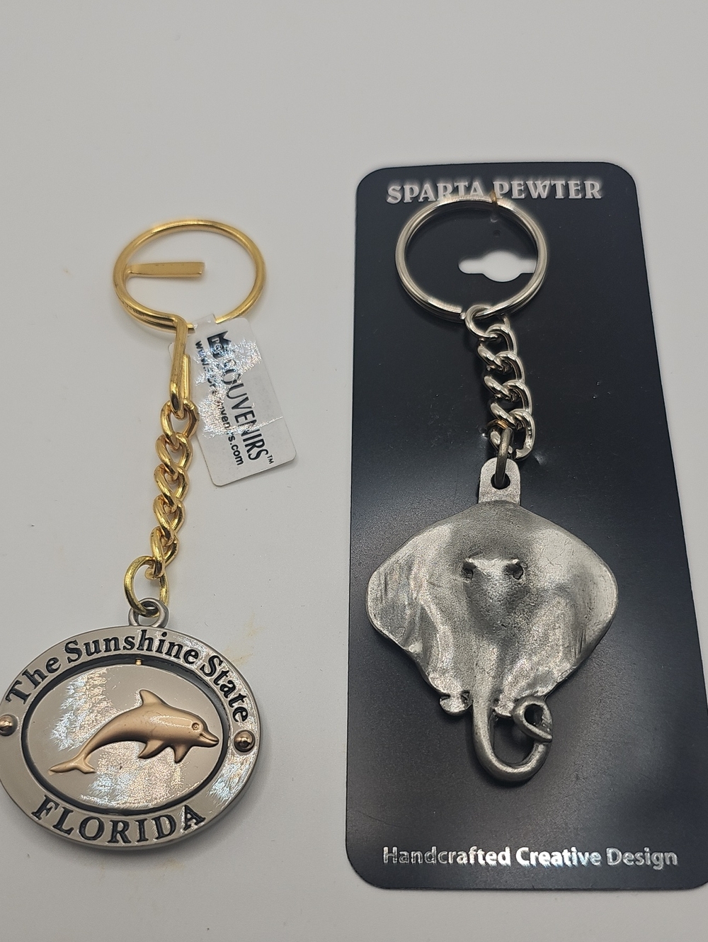 Silver Stingray Keychain - Handcrafted Dalphin Key Chain .both New Gift